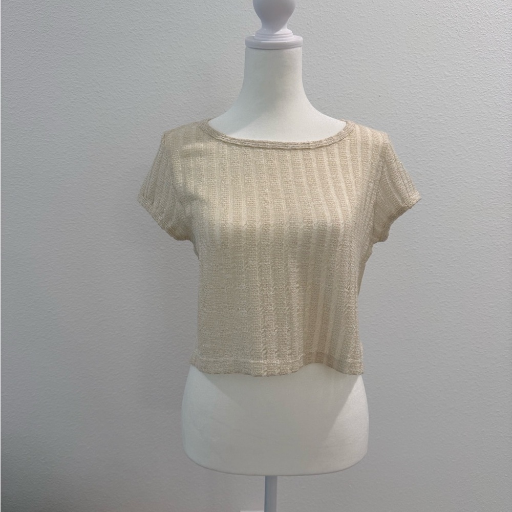 Gold/Beige Textured Women's Top